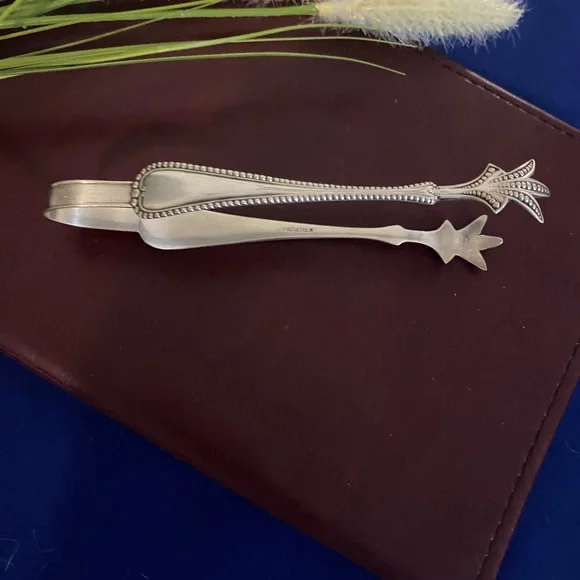 Antique Silverplate Sugar or Ice Cube Tongs - Picture 2 of 3